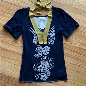 Anthropologie Lia Molly Pointelle knit sweater